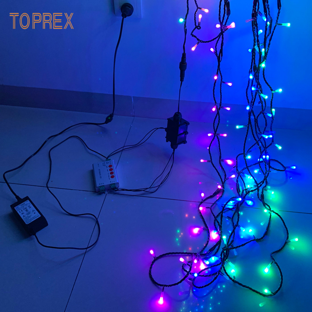 Pvc Wedding Garland Holiday Outdoor Ip65 Uv Rgb Smart Programmable Connect Color Changing Led Wire String Light With Plug