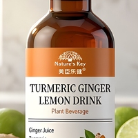 Boisson liquide orale au curcuma, gingembre et citron, boisson végétale en bouteille de 50 ml pour usage quotidien adulte