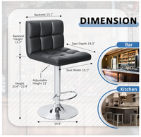 Tabourets de bar modernes en cuir PU, réglables, sans accoudoirs, hydrauliques, pour comptoir de cuisine, tabouret de bar en cuir synthétique, chaise de bureau pour usage domestique