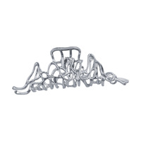 Große geometrische Haarklammer aus galvanisiertem Silbermetall für Damen, geeignet zum Baden und als Kopfschmuck.