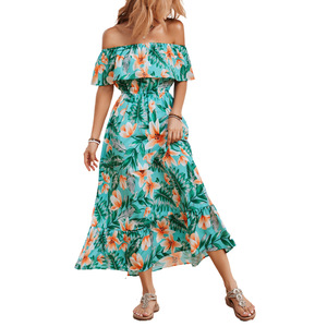 Robe élégante pour femmes, col halter, épaules dénudées, coupe ajustée, décontractée, pour les fêtes, à porter au quotidien, robe tendance pour femmes - Product Image 5