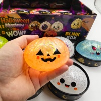 Boîte Mystère Squishy Pailletée Halloween, Jouet Anti-Stress Doux et Moelleux avec Yeux de Citrouille et Fantômes, Cadeau Surprise pour Enfants pour Fête d'Halloween