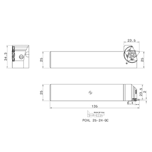 ISCAR PCHR PCHL 24-QC Alat Pemotong Alur dengan Pengunci Pengaman, Penjepit Pentagonal 5 Mata Pisau, Dapat Diganti - Product Image 2