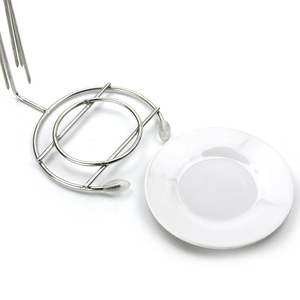 Soporte vertical de acero inoxidable para brochetas, soporte de mesa para brochetas de barbacoa, colgador de carne con plato - Product Image 5