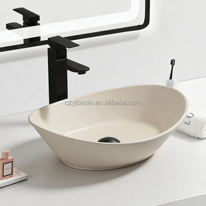 Yingjie Long Oval Ceramic Art Basin Thin Rim Glazed Crystal No Overflow Above Counter Modern <strong>Bathroom</strong> Factory Direct - Product Image 4