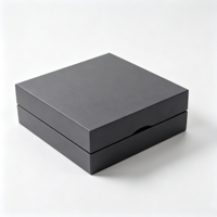 Support de capsules de café en bois noir mat en gros, boîte de rangement à couvercle rabattable pour dosettes de café avec fente pour cuillère, pour sachets de thé, cuisine, bureau