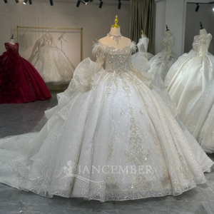 ชุดแต่งงานทรงบอลรูปทรงหวานประดับคริสตัลหรูหรา รุ่น Xs253 Dubai Princess Sequin Beads แบรนด์ Jancember - Product Image 3