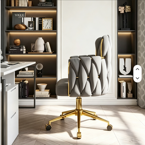 Light Luxury Modern Bedroom Dressing <b>Stool</b> Golden Nail Desk Chair for Home Use Makeup Chair for Dressing Salon Furniture - Product Image 4