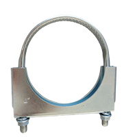 Pince de fixation d'échappement robuste en U à base plate, zinguée, pour camions européens