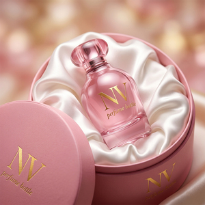 Flacon de parfum en verre courbé rose dégradé, flacon de parfum vide personnalisé, bouchon rond rose, vente en gros d'usine, bouchon de flacon de parfum personnalisé - Product Image 3