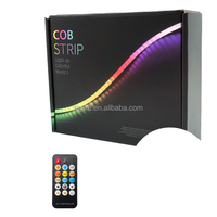 Гибкая светодиодная лента COB 5М, 24В, 576 светодиодов/м, двухцветная (белый), 10мм, с пультом/управлением по Wi-Fi, вилка EU, высокий CRI 90, CCT, микросхема WS2812B