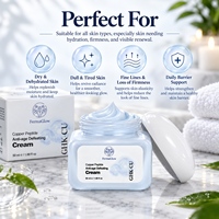 Crème Visage au Peptide de Cuivre Bleu Fermenté GHK-Cu Anti-Âge Raffermissante Lissante Hydratante Réparatrice et Renouvelante pour la Peau