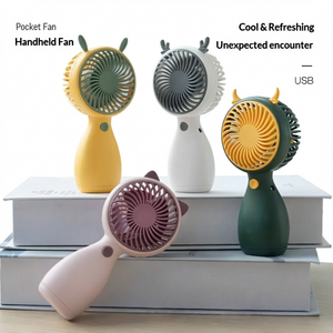 Mini ventilateur portatif rechargeable par USB, ventilateur de poche en forme d'animal, ventilateur de bureau portable pour le bureau et l'extérieur - Product Image 1