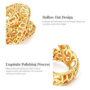 Đương đại nhiều lớp chéo Xoắn ban nhạc Nhẫn thanh nhã Bold Hollow intertwined chéo tuyên bố 3D in trang sức vòng Femme - Product Image 4