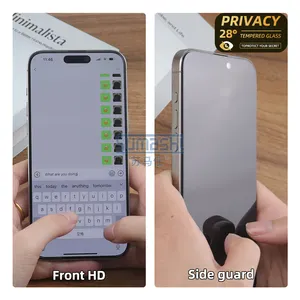 OEM protectores de pantalla de privacidad personalizado 9h 2.5D anti espía protector de pantalla de vidrio templado protector de teléfono celular