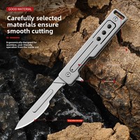 Couteau pliant en alliage de titane, mini couteau utilitaire, ouvre-boîte, porte-clés, coupe-fruits, équipement EDC pour l'extérieur