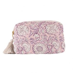 Bolsa de Maquillaje Floral Personalizada, Bolsa de Cosméticos de Lona Floral, Bolsa de Aseo Floral con Borla, Estética Coqueta - Product Image 2