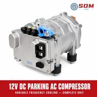 Climatiseur de Voiture/Camping-Car à Montage Parallèle Som, Conversion 12V/24V, Compresseur Électrique à Inverter 650W-850W, Capacité de Refroidissement 2200W, Nouveau