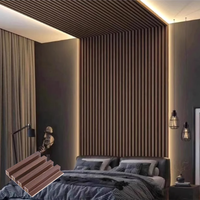Panneau cannelé mural en bois WPC Panneau de décoration murale en PVC Wpc pour revêtement mural pour décoration intérieure