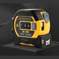 Mètre laser 3-en-1, télémètre laser numérique 5m/16ft avec écran LCD, étanche IP54, pour la construction et le bricolage