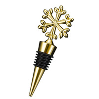 Bouchon de bouteille de vin décoratif de Noël en alliage de zinc et TPR, durable et écoresponsable, couleur argent/or, pour garder le vin frais