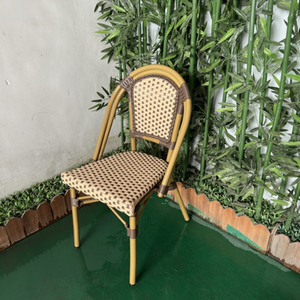 Mobilier d'extérieur de patio de jardin empilé chaise de salle à manger de restaurant en rotin osier français chaise de bistro de jardin en bambou de <span class=keywords><strong>Paris</strong></span> - Product Image 4