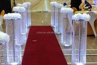Support à fleurs en métal de 100 cm avec chaîne en cristal, or et argent, pour centre de table de mariage