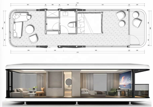 Modula Mobile Prefab House Almacén de acero expandible con cápsula de 2 dormitorios Hotel Sleep Space Capsule Pod - Product Image 4
