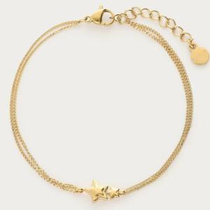 กำไลข้อมือคู่รักสไตล์พุทธแบบสั่นได้ รุ่นฮิต ขายดี สำหรับผู้หญิง ชุบทอง 18K บนสแตนเลสสตีล ลายผีเสื้อ - Product Image 4