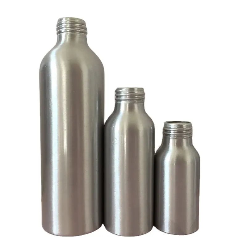 Bottiglia vuota in alluminio per uso alimentare in alluminio bottiglia per bevande 250ml 500ml bottiglia sportiva in alluminio da 1000ml con tappo a vite di colore personalizzato