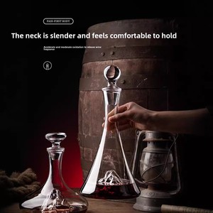 Carafe <span class=keywords><strong>à</strong></span> <span class=keywords><strong>vin</strong></span> <span class=keywords><strong>en</strong></span> cristal sans plomb faite <span class=keywords><strong>à</strong></span> la main, base Blue Mountain, aérateur <span class=keywords><strong>à</strong></span> <span class=keywords><strong>vin</strong></span> <span class=keywords><strong>rouge</strong></span>, carafe avec bouchon pour <span class=keywords><strong>cadeau</strong></span> - Product Image 2