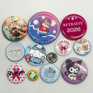 Holographic Fashion Custom Metal Button Pin Trendy Hologram Tin Pin Brooch, Fashion Decorative Custom Button Badge - Product Image 3