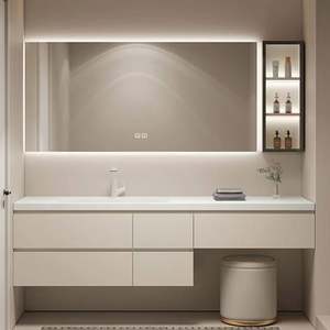 High-end Customized Design Modern Minimalist Style Single Wall Mounted Bathroom Vanity with Smart Mirror - Product Image 4
