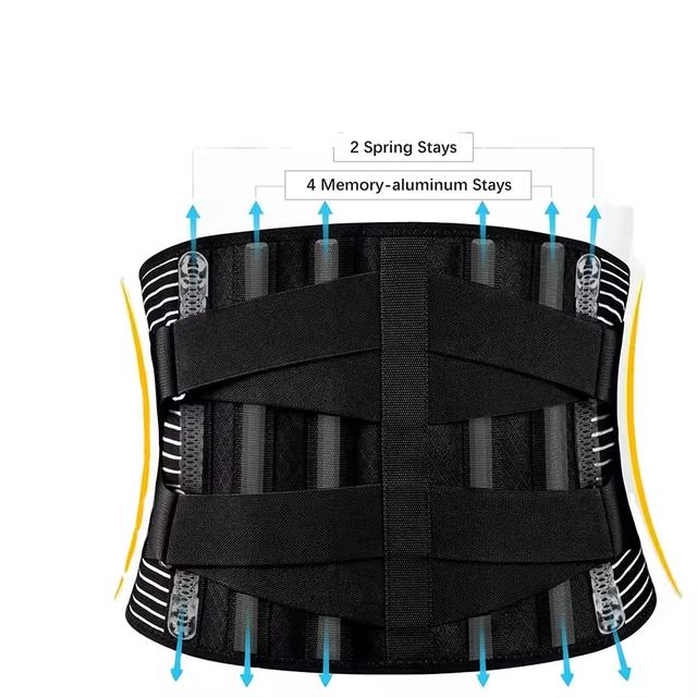 Sports Anti-Skid Orthopedic Lumbar Support 6 Stays Lower Back Brace Breathable Waist Support Belt for Gym Pain Relief