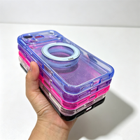 Casing Ponsel Berkualitas Tinggi Mewah dengan Magnet dan Stand untuk iPhone 15 16 17 18 Pro Max, Mengkilap Berkilauan dengan Kickstand
