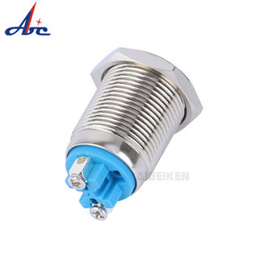 Flat Vòng 12 V 16 Mét push button chuyển kim loại 12 Volt Thiết bị chuyển mạch với <span class=keywords><strong>5A</strong></span> chuyển đổi đánh giá 1NO thường mở lightless - Product Image 5