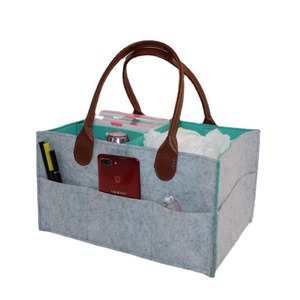 Felt Diaper Bag 33x23x18.5cm Non Woven Fabric Storage Organizer Reusable Compartmentalized Diapers <b>Nappies</b> Storage <b>Box</b> - Product Image 2