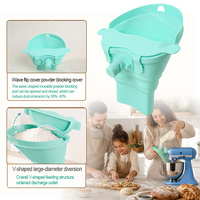 Produit phare 2026 : Entonnoir en silicone anti-poussière à couvercle rabattable pour poudre, pour usage en cuisine avec couvercle anti-débordement