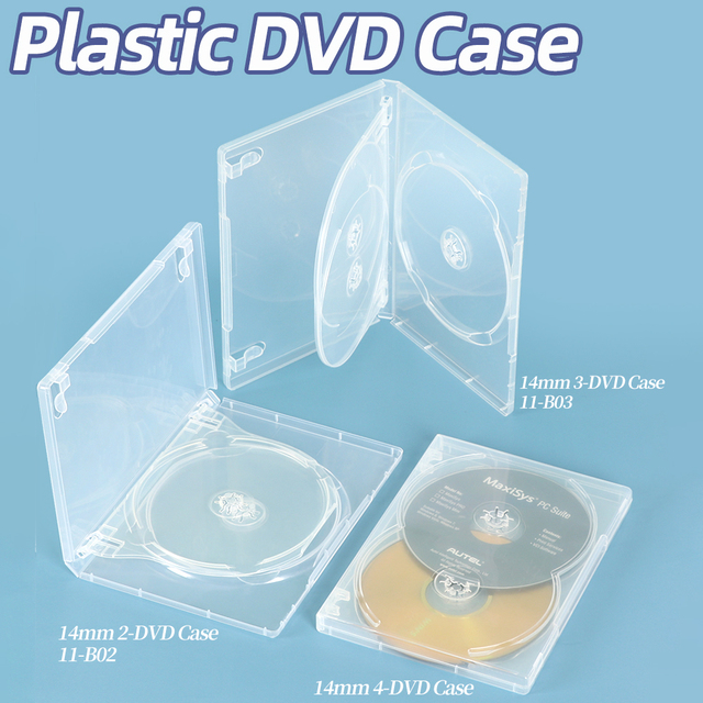 SUNSHING Premium Standard 14mm CDs DVDs Case Storage Holder Single Double DVDR Disk Empty Disc PP CD Blu-ray Discs Media Box