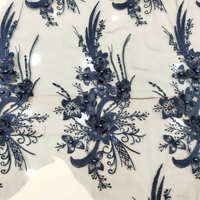 Paillettes Polyester 3 D broderie tulle maille dentelle perles motif couture Applique perle patchs pour artisanat robe de mariée de mariage