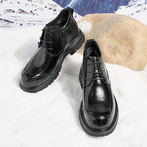 รองเท้าบูทหนังเชลซีสำหรับผู้ชาย, ชุดทางการหนังวัว, รองเท้าบูทมาร์ตินหนังสลักลายสไตล์อังกฤษ - Product Image 2