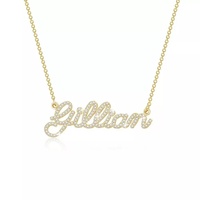 Collar con Nombre Personalizado, Regalo de San Valentín, Plata de Ley S925, Chapado en Oro de 14K/18K, Colgante con Letra de Moissanita VVS