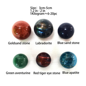 Nuevos productos Piedras curativas Suministros de brujería Esfera de varios materiales de piedra para decoración o energía - Product Image 3