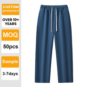 กางเกงวอร์มขายาวทรงตรงสีพื้นแบบลำลองสำหรับทุกเพศ ผ้าฟลีซหนานุ่ม 350 กรัม ปักโลโก้ตามสั่ง - Product Image 1