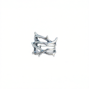 Q517 Anello 9 #   Orecchini a polsino a forma di pianta in argento 925 stile bohémien unisex per tutti i giorni - Product Image 1