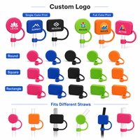 Cache-paille en silicone personnalisé avec logo, réutilisable, anti-poussière, pour accessoires de gobelets