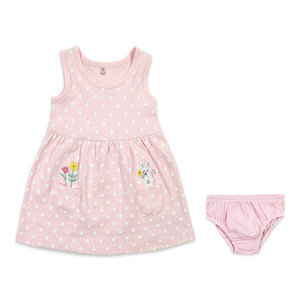 Vestito Estivo Casual per Bambine 0-3 Anni, 2 Pezzi, Senza Maniche, Stile Europeo-Americano, in Cotone Lavorato all'Uncinetto, Motivo Floreale, Linea A, Marca Bulala - Product Image 4