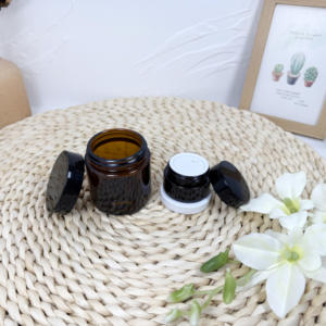 2OZ 3OZ4OZ 5OZ 6OZ Frasco de vidrio negro mate a prueba de niños con tapa negra mate resistente a los niños Frasco de almacenamiento de cáñamo negro escarcha - Product Image 4