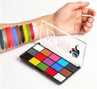 Kit de peinture pour le visage et le corps à base d'eau, 15 couleurs, palette de peinture pour le visage professionnelle pour Halloween, cosplay, carnaval et spectacles sur scène