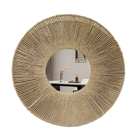 Meilleures ventes de miroirs de maquillage en rotin au design élégant suspendus au mur, faits à la main